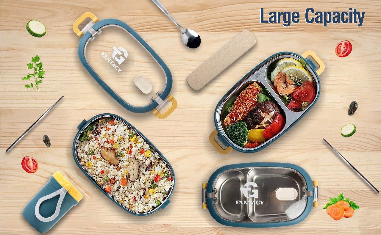 Portable 2 Layers Airtight Lunch Box